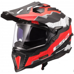 Kask motocyklowy Dual Sport LS2 Explorer C Trick Red